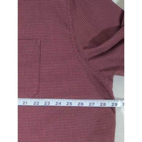 LL Bean Mens Flannel Shirt Size XXL Burgundy Houndstooth Outdoor Camping Casual - Picture 5 of 7